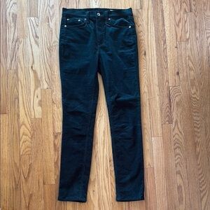 Rag & Bone sz 28 High Rise Skinny Green micro cord Jeans great condition zip fly